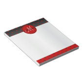 Monogram Red en zwarte poka Dots Notitieblok (Schuin)