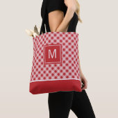 Monogram Red Gingham Canvas tas (Dichtbij)