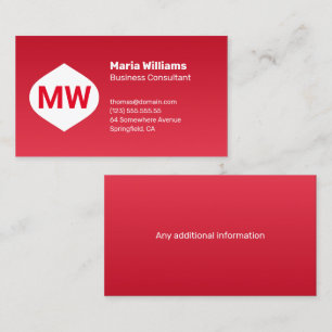 Monogram Red Gradient Company Visitekaartje
