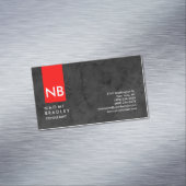 Monogram Red Gray Pattern Moderne Consultant Magnetisch Visitekaartje (Voorbeeld)