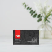 Monogram Red Gray Pattern Moderne Consultant Visitekaartje (Staand voorkant)
