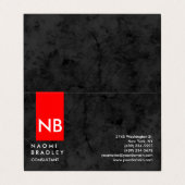 Monogram Red Gray Pattern Moderne Consultant Visitekaartjes (Buitenkant ongevouwen)