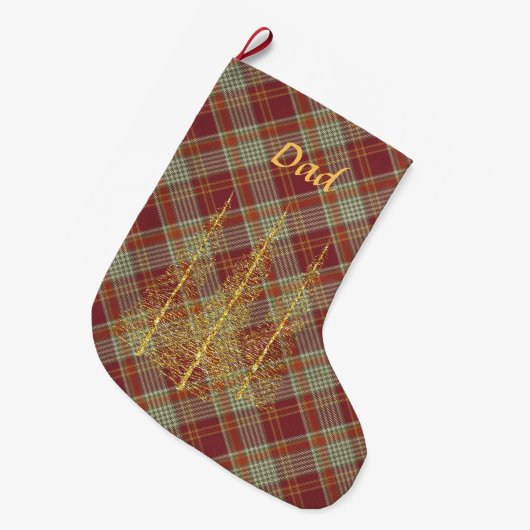 Monogram Red Pset Gold Treks kerststop Grote Kerstsok (Voorkant (Hangend))