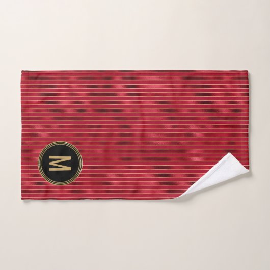 Monogram Red Shimmer Holiday (Serviette à main)