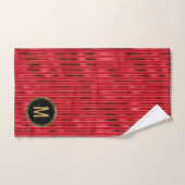 Monogram Red Shimmer Holiday Bad Handdoek (Handdoek)