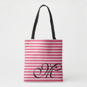 Monogram Red Stripes Patroon Draagtas (Voorkant)