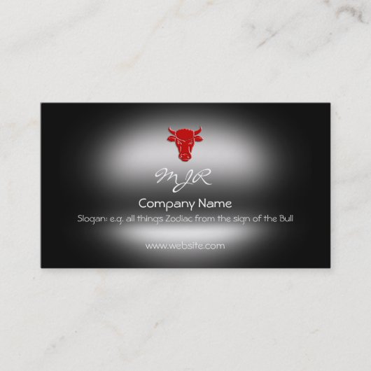 Monogram, Red Taurus Bull Head, metallisch effect Visitekaartje (Voorkant)