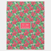 Monogram red watercolor preppy Christmas fleece (Voorkant)