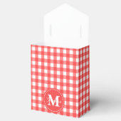 Monogram Red White Gingham Check Patroon Bedankdoosjes (Geopend)