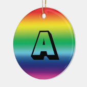 Monogram regenboog aangepast initiaal Kerstmis Keramisch Ornament (Links)