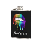 Monogram Regenboog Bijtende Lippen Drips Heupfles (Links)