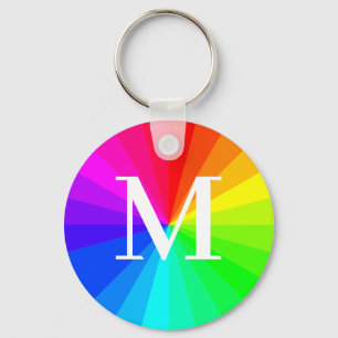 Monogram Regenboog LGBT Pride Cadeausleutelhanger Sleutelhanger