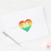 Monogram regenboogberoertes hart sticker (Envelop)