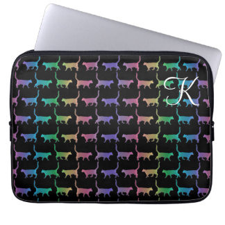 Monogram regenboogkatten Dierenbeschermhoes voor l Laptop Sleeve