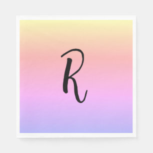 Monogram regenboogkleuren gepersonaliseerd servet