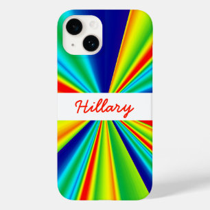Monogram regenboogPinwheels Stripes Case-Mate iPhone 14 Hoesje