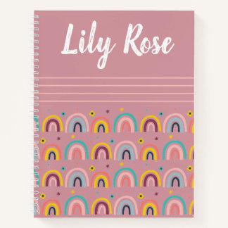 Monogram regenboogroze notitieboek