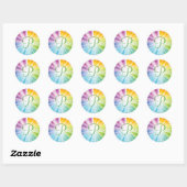 Monogram Regenboogstriped Sunburst Weddenschap Sti Ronde Sticker (Vel)