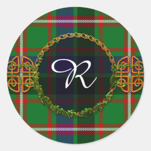 Monogram Reid Tartan Ronde Sticker