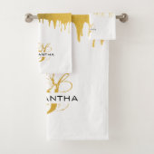 Monogram rendy Gold Metallic Drives Bad Handdoek (Insitu)