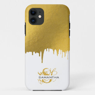 Monogram rendy Gold Metallic Drives iPhone 11 Hoesje