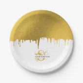 Monogram rendy Gold Metallic Drives Papieren Bordje (Voorkant)
