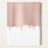 Monogram rendy Roos roze gouden metalen riemen Planner (Achterkant)