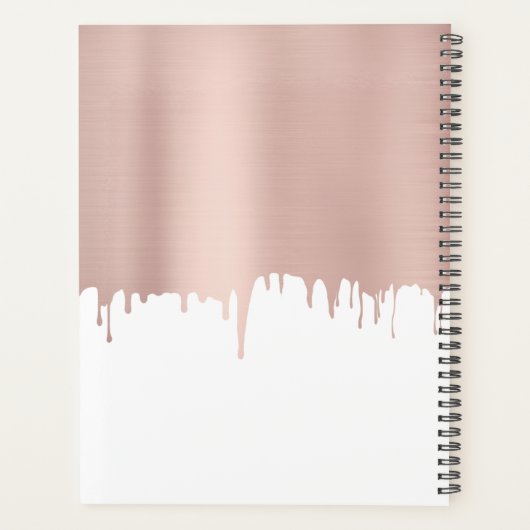 Monogram rendy Roos roze gouden metalen riemen Planner (Achterkant)