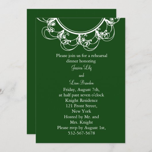 Monogram repetitief diner (groen) kaart (Voorkant / Achterkant)