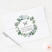 Monogram retouradres Emerald Forest blad Ronde Sticker (Envelop)