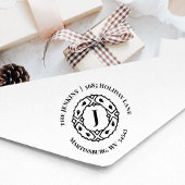 Monogram retouradres Kerstmis Rubberstempel Rubberstempel