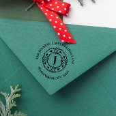 Monogram retouradres Kerstmis Rubberstempel Rubberstempel