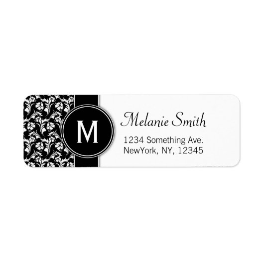 Monogram retouradres labels aangepast bloem (Voorkant)