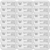 Monogram retouradres wissen Aangepast transparant Sticker (Voorkant)