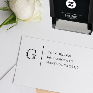 Monogram | Retouradres Zelfinkt rubberstempel Zelfinktende Stempel