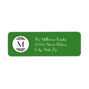monogram - Retouradreslabel Etiket