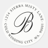 Monogram retournering adres bruiloft envelop zegel (Voorkant)