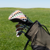 Monogram Retro Checkerboard Aangepast monogram Golfheadcover (Insitu)