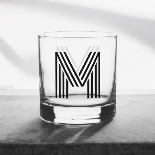 Monogram retro eenvoudig whisky glas