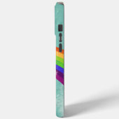 Monogram Retro Fox Art Aqua Earthy Tones Hues Case-Mate iPhone Case (Achterkant / Links)