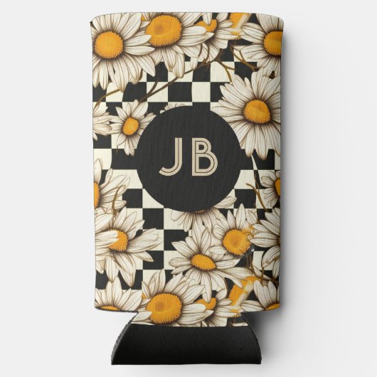 Monogram Retro Groovy Daisy Checkerboard (Achterkant)