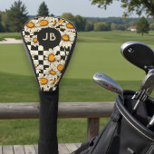 Monogram Retro Groovy Daisy Checkerboard Golfheadcover