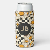 Monogram Retro Groovy Madeliefjes Rutpatroon (Seltzer Achterkant)