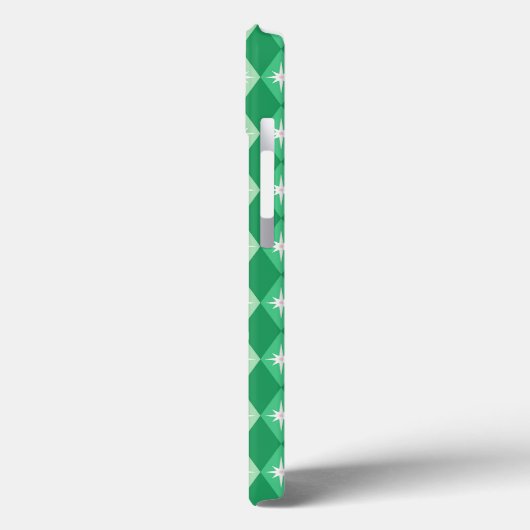 Monogram Retro Kerstmis Mid Century Groen Case-Mate iPhone Case (Achterkant / Links)