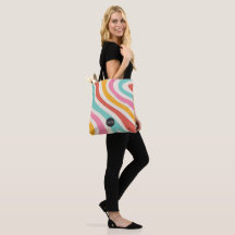 Monogram Retro Kleurrijke Golvende Strepen
