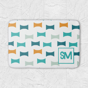 Monogram Retro Mid Century geometrisch patroon Badmat