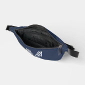 Monogram Retro Modern Navy Blauw Heuptasje (Open)