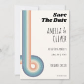 Monogram Retro Old Style 70s Save The Date (Voorkant)