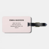 Monogram Retro Roze Sinaasappel Bagagelabel (Achterkant horizontaal)