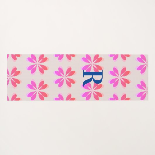 Monogram Retro ventilatorroze roze beige Yogamat (Achterkant (horizontaal))